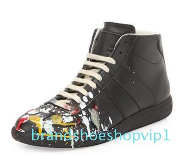 

asual shoes new genuine leathermaison martin margiela high shoes mens casual shoes men's highest version, Black