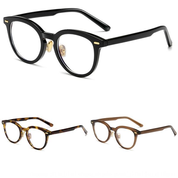 

2019 anti-blue light radiation plain glasses round black coarse frame plate frame glasses, Silver