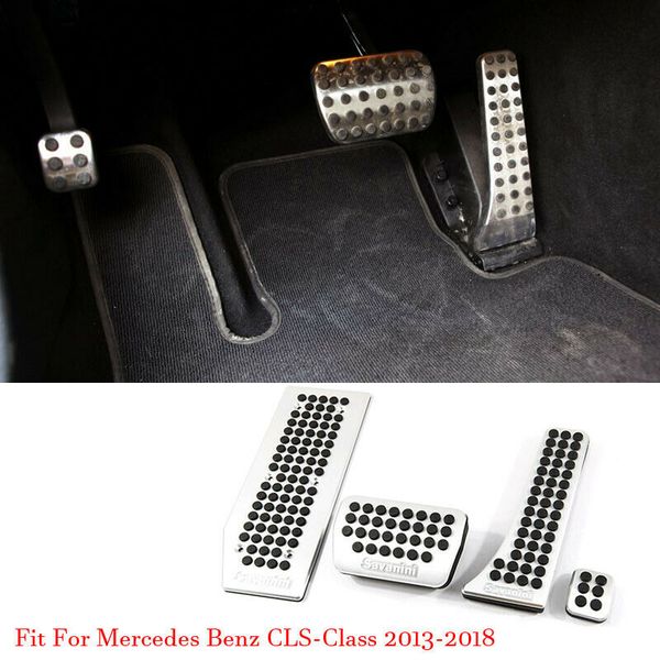 

car alloy accelerator gas brake footrest pedal plate pad cover for mercedes cls500 2013-2018