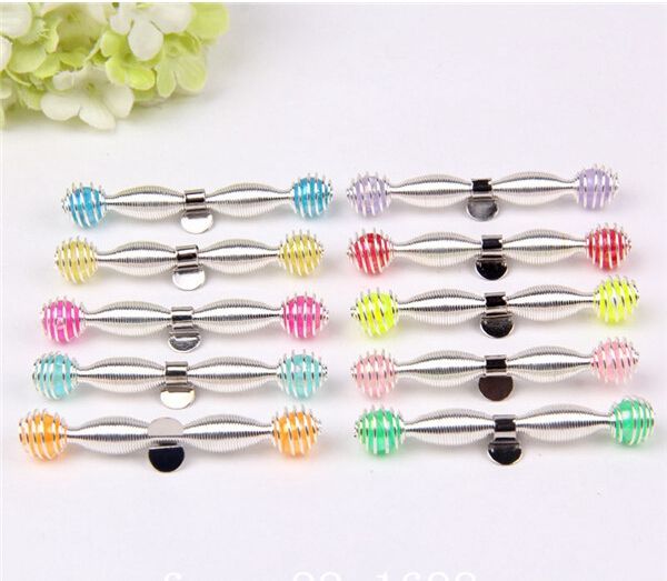 

cute lovely assorted spring 40mm lala clips metal pad for children girls hair bows flower accessories headwear 100pcs fj3215, Slivery;white