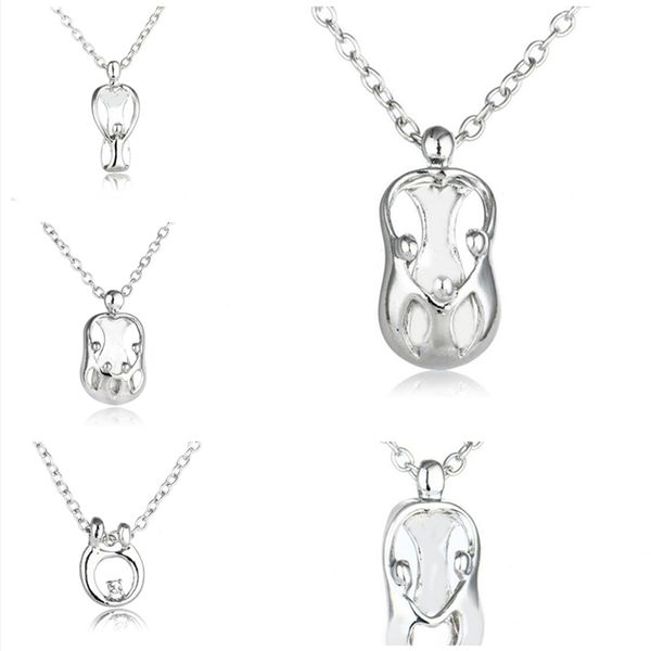 

cute child mother necklace three-dimensional three-dimensional hollow character mother necklace djn23 mix order pendant necklaces jewelry, Silver