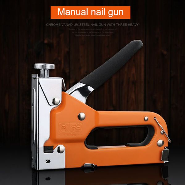 

steel stapler with 600pcs nails manual nailer furniture nail staple tool for wood door ali88
