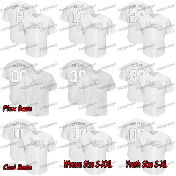 

39 Kevin Kiermaier Outlaw 2019 Players Weekend 29 Tommy Pham PHAMTASTIC Austin Meadows MEADS Brandon Lowe Bamm-Bamm Rays Baseball Jersey