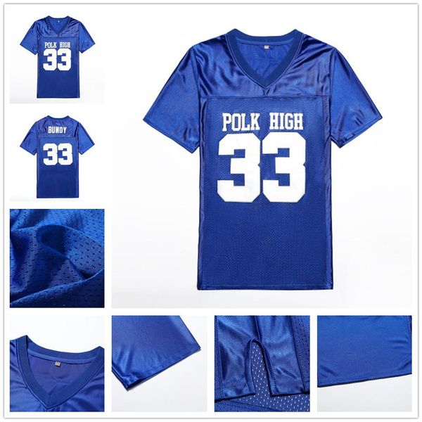 

married with children #33 al bundy polk high football jerseys stiched men's al bundy jerseys s-xxxl blue, Black