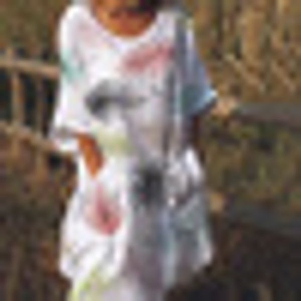 

women short sleeve shirt dress summer printed beach casual loose mini beach hot, Black;gray