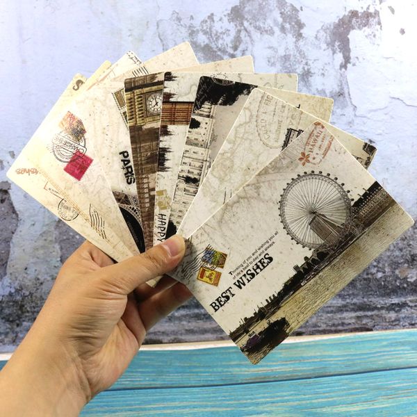 

europe cards postcard paris london paper cards birthday greeting card 18pcs/pack 9 patterns mix