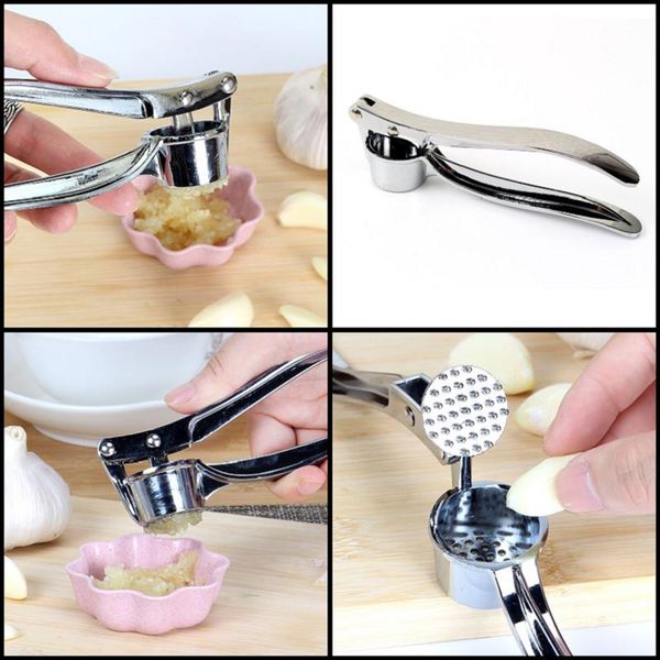 

stainless metal home kitchen mincer garlic press crusher squeezer masher