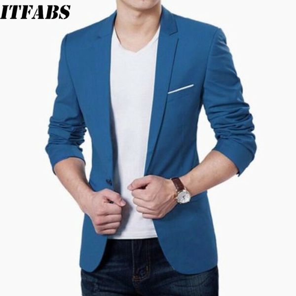 

mens korean slim fit fashion cotton blazer suit jacket black blue plus size m to 3xl male blazers mens coat wedding, White;black