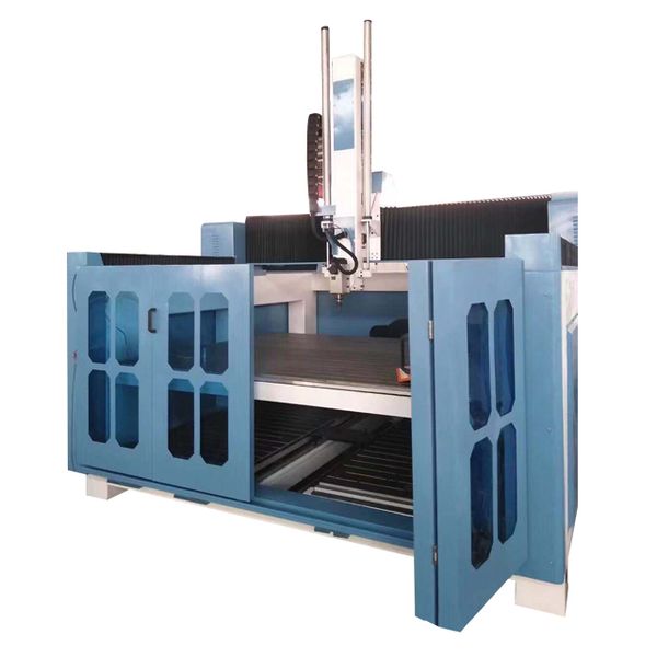 

3d styrofoam foam cnc router 4 axis engraving machine with rotary device and double table