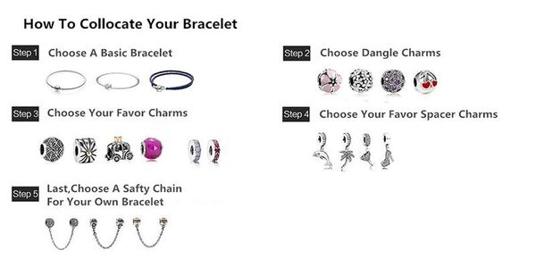 

fashion-925 sterling silver zt0197 brilliant fireworks bracelet set blue chiselled elegance sculpture spacer charm, Black