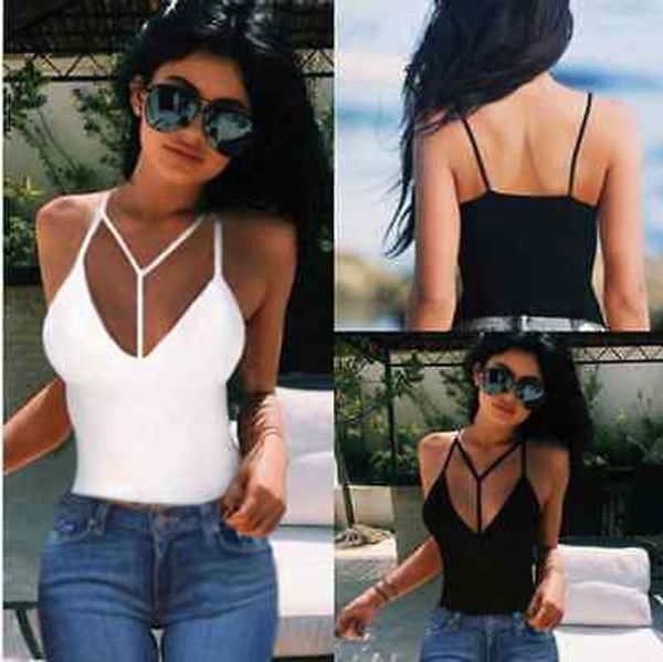 

fashion womens ladies stylish solid color v-neck lace up summer sleeveless casual blouse tank casual vest camisole, White