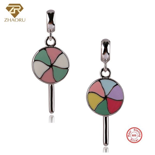 

Zhaoru 925 Sterling Silver Enamal Pendant Charm Fit Bracelet & Bangle & Necklace DIY Fine Jewelry Charm None Stone