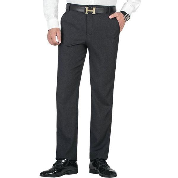 

2020 new men's casual pants spring summer thin section black gray suit pants straight elastic waist plus size trousers men 29-40, White;black