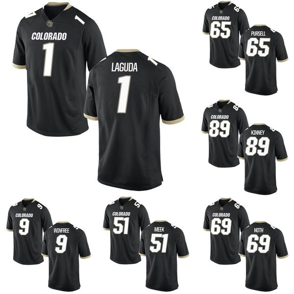 

afolabi laguda stitched men's colorado buffaloes devin noth colby pursell bryan meek alex kinney college football jersey, Black