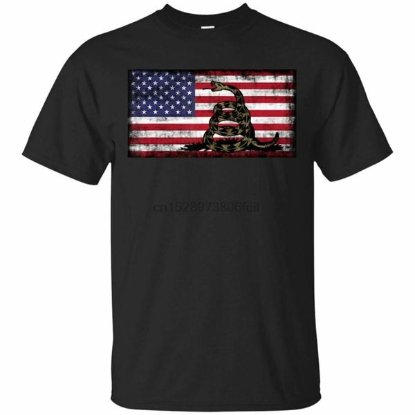 

mens gadsden flag snake shirt - american pride - usa t-shirt, White;black