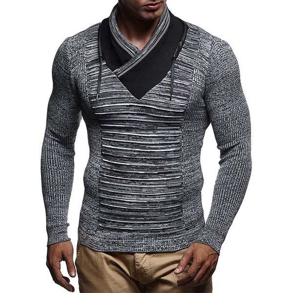 

men's sweater knitted shawl turtleneck sweater pullover winter hip hop streetwear fashion long sleeve man's, White;black