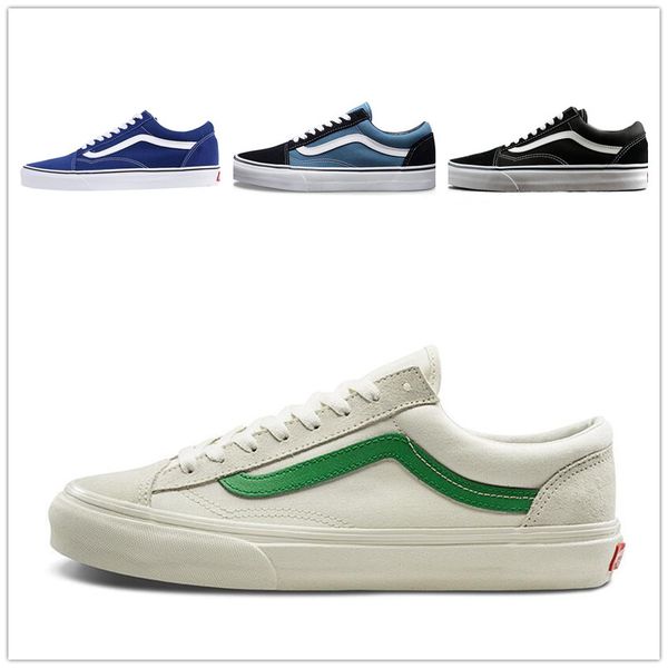 

2018 vans Мода обувь мужская дом от мужчины женщины кроссовки черный белый зеленый для дизайна конька Спорт классический старый скул причинно shoe36-44 D99992454854