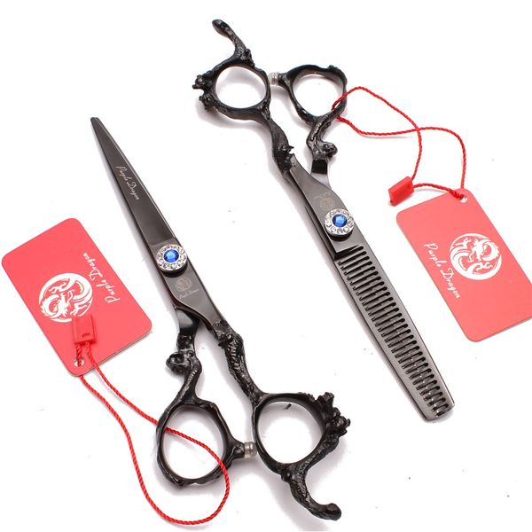 

professional scissors 6" 17.5cm 440c black hair shears hair cutting scissors thinning shears barber hairdressing scissors dropshipping