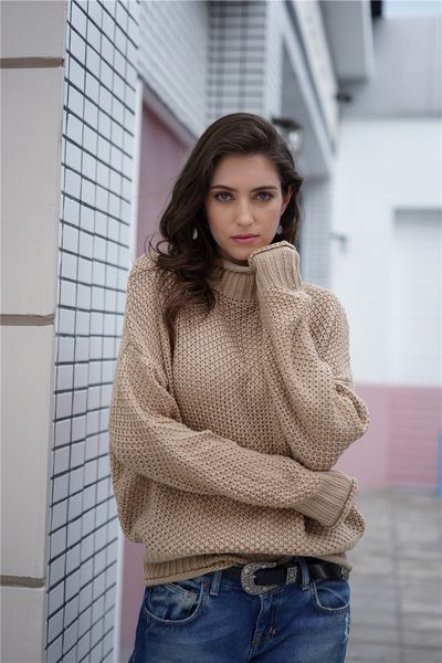 

женские водолазки с длинным рукавом из массивного вязаного пуловера, White;black