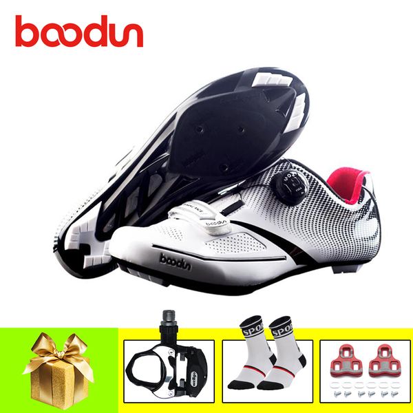 

boodun pro cycling shoes road sapatilha ciclismo 2019 men women bicicletas pedals self-locking breathable cycling bike sneakers, Black