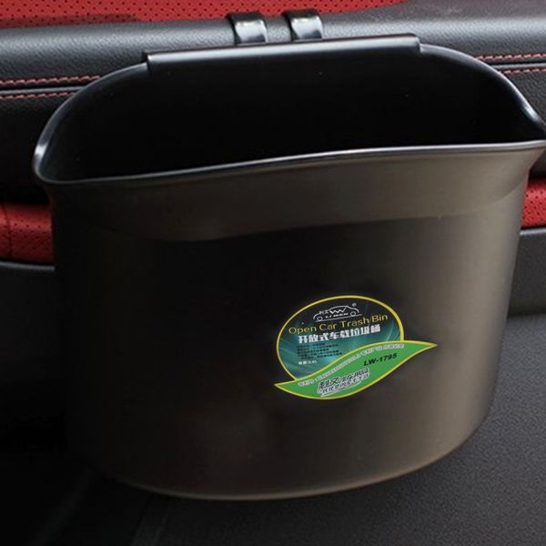 

2.0l universal open car trash bin garbage mesh card phone holder door side pocket seat back organizer with hanger clip