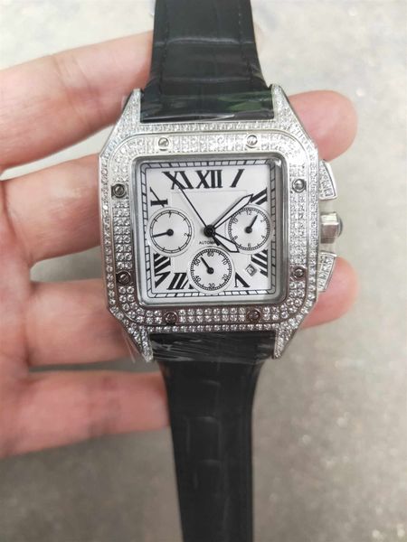 

sell luxury men watch stainless steel mens wristwatch men watch original box drop ship automatic movement watches self-wind fashion, Slivery;brown