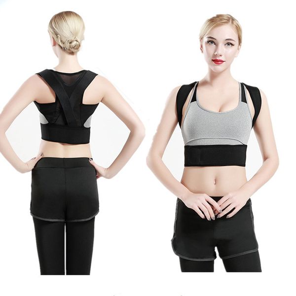 

back support posture corrector adjustable clavicle brace children correct shoulder posture strap clavicle correction belt, Black;blue