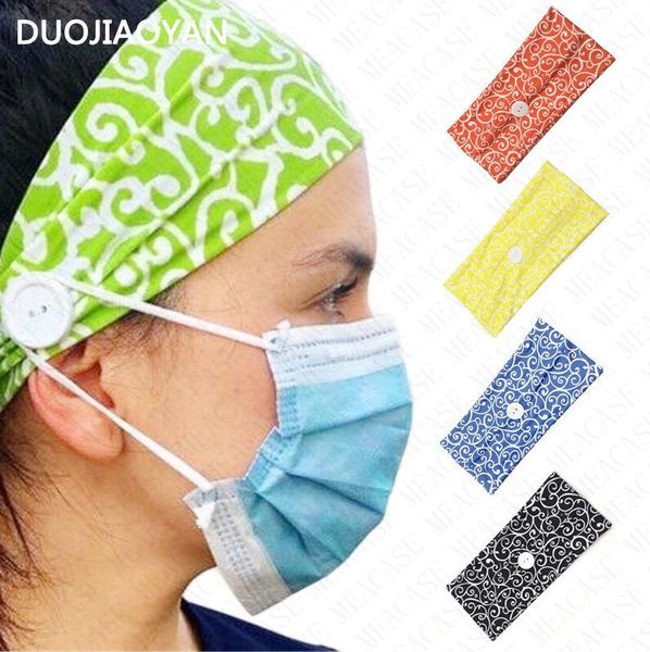 

women head wide elastic mask anti-leash button headband yoga ladies fashion print casual sports absorb sweat female headband 5 color d8502, Slivery;white