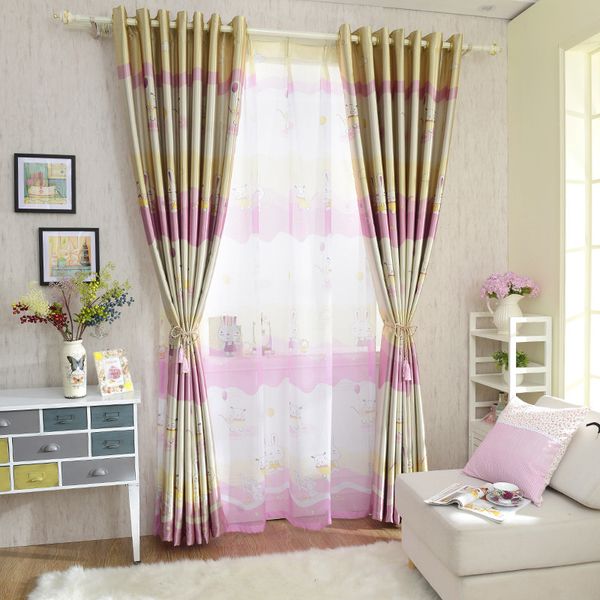 

pastoral printing with black silk shading curtains for living dining room bedroom