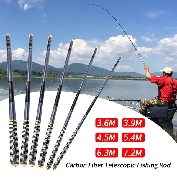 

carbon fiber 3.6m-7.2m baitcasting fishing rod travel ultra light casting spinning lure hand pole carp fishing new