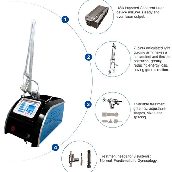 

40w fractional co2 laser equipment for vaginal rejuvenation tight skin resurfacing rf tube co2 laser scar freckles removal treatment machine