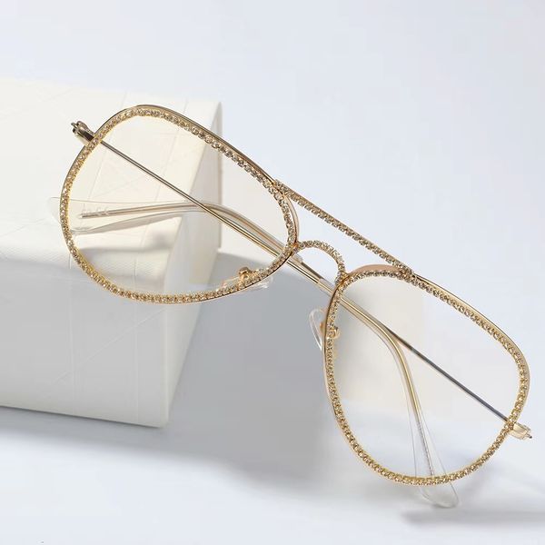 

hip hop iced out glasses for men women luxury designer vintage gold silver bling dimaond glasses no power eyeglass fashion accessories gifts