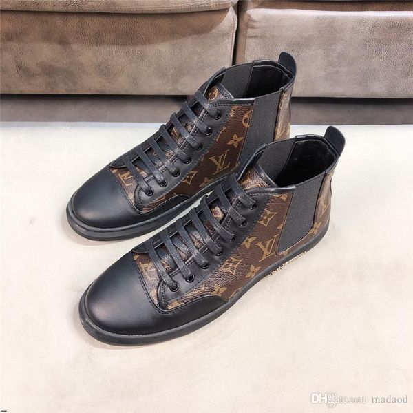 

19fw men's high fashion canvas sneakers trend comfortable man casual shoes outdoor non-slip breathable men shoes yetc6, Black