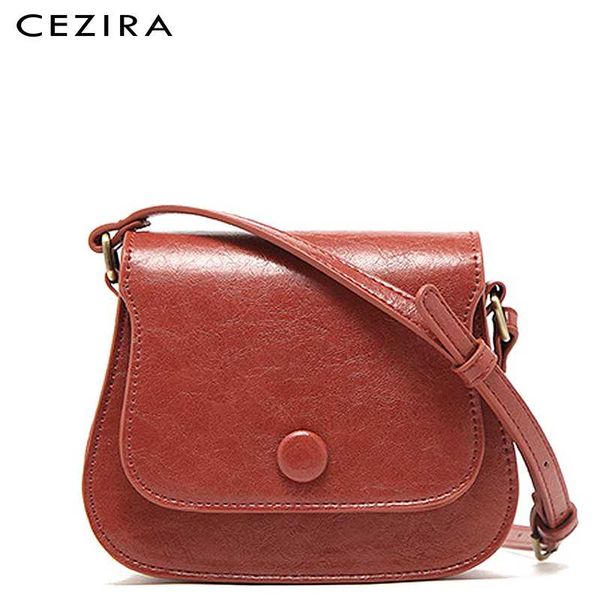 

cezira women shoulder bags 2020 fashion button flap pu leather messenger bags girls saddle handbag female crossbody bolsa