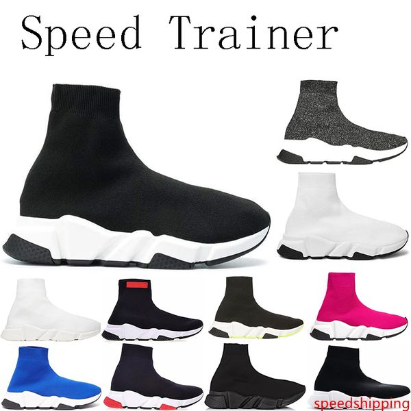 

ace 2019 designer mens casual sock shoes women brand speed trainer black red triple black fashion socks boots runners sneaker 36-45