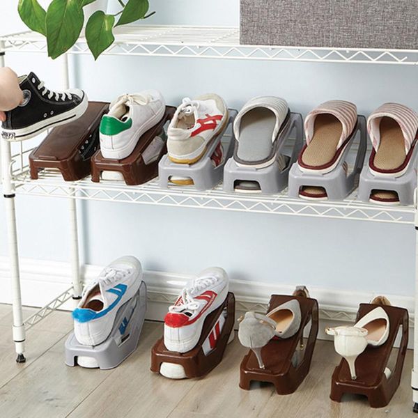 

clothing & wardrobe storage 1pc shoe slots double capacity plastic space saving shoes organizer stand non-slip design canvas rack