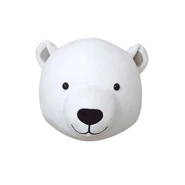 

ins style animal head ornaments plush doll toy baby room simulated animal shape wall hanging stereo style doll decoration