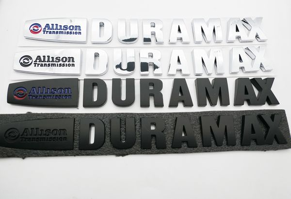 

2pcs Черный Синий хром АЛЛИСОН DuraMAX ГЕРБ знак для GM SILVERADO 2500HD 3500HD B 2YU