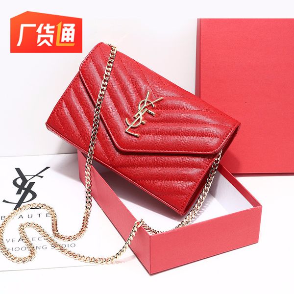 

a +++ big-brand women's bags limited women 2019 new envelope bag shoulder diagonal hand bag, Black
