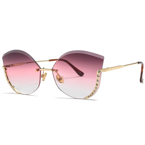 

vintage rimless stone sunglasses women fashion ladies oval eyewear for outdoor party goggles gafas oculos shades 22073df, White;black
