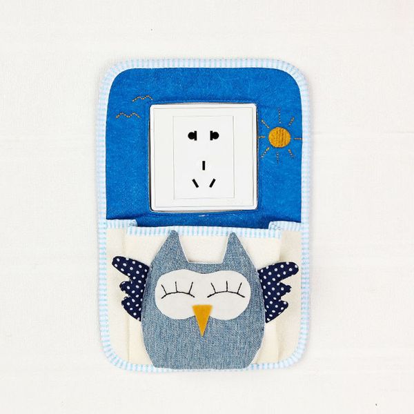 

cellphone charging hanging bag pocket creative switch cover with storage pocket cloth protective switch sticker home decor