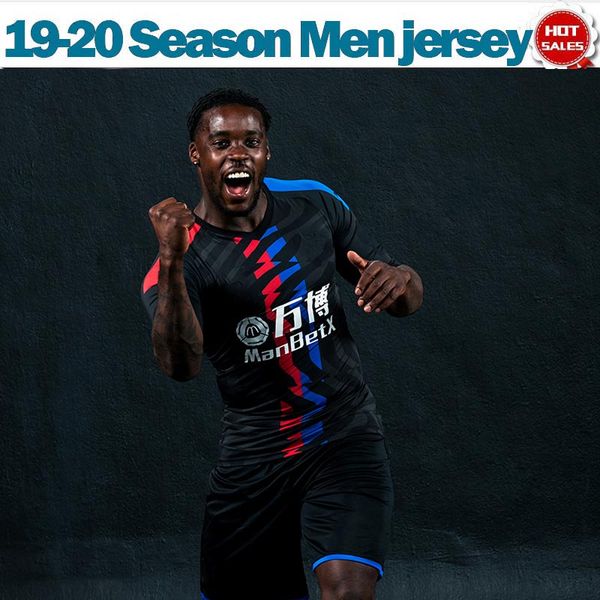 

2020 crystal away black soccer jersey #11 zaha #21 wickham 19/20 palace football shirts short sleeve men football uniforms on sale, Black;yellow