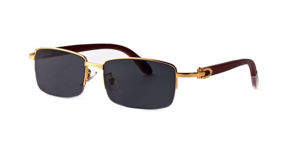 

wholesale- designer rimless sunglasses rectangular white buffalo horn glasses men women brand name bamboo wood sunglasses with clear lenses, White;black