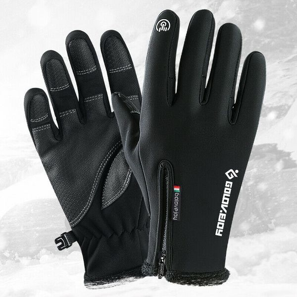 

Winter Warm Gloves Windproof Waterproof Anti-slip Thermal Touch Screen Gloves Zipper /BY