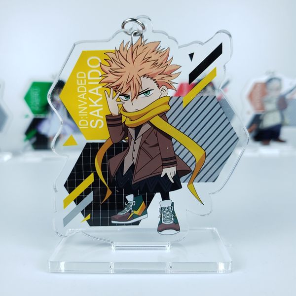 

anime id:invaded sakaido tamotsu fukuda koharu hondomachi cosplay stand figure acrylic model decor pendant keychain toy gift, Silver