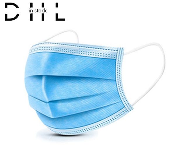 

dhl fedex wholesale spot disposable mask ce fda masks civil thick 3-layer nonwovens blue mascarillas masques cloth face mask