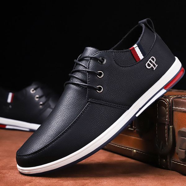 

autumn shoes men korean fashion casual shoes waterproof joker tide 2019 new black business men's s2swxpa