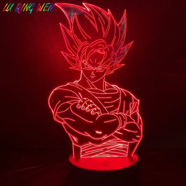 

cool kids led night light dragon ball z goku figure nightlight for child bedroom decor anime 3d illusion led night lamp saiyan