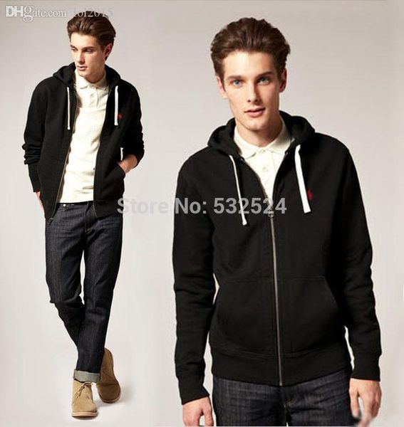 

оптовая-2015 мода новый стиль осень зима пальто мужчины спортивная толстовка толстовка кардиган движение мужчины пальто маленький логотип бе, Black