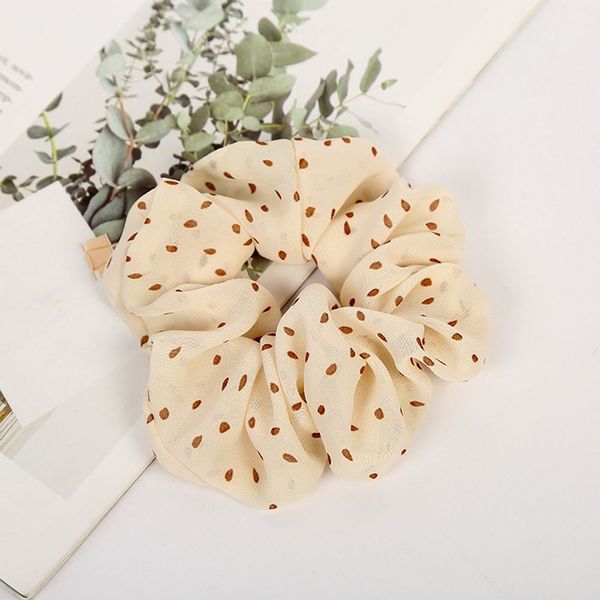 

1 pc women hair ties polka dot hair ropes ladies scrunchies ponytail holder girl accessories, Brown